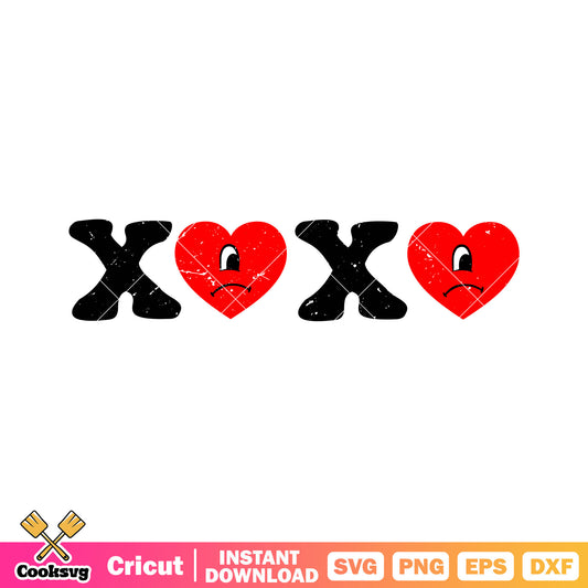 Xoxo valentine bad bunny svg file, xoxo valentine svg, bad bunny svg