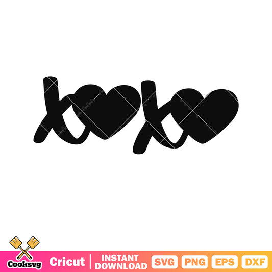 Xoxo valentine day text svg, xoxo valentines​ svg, valentine text​ svg