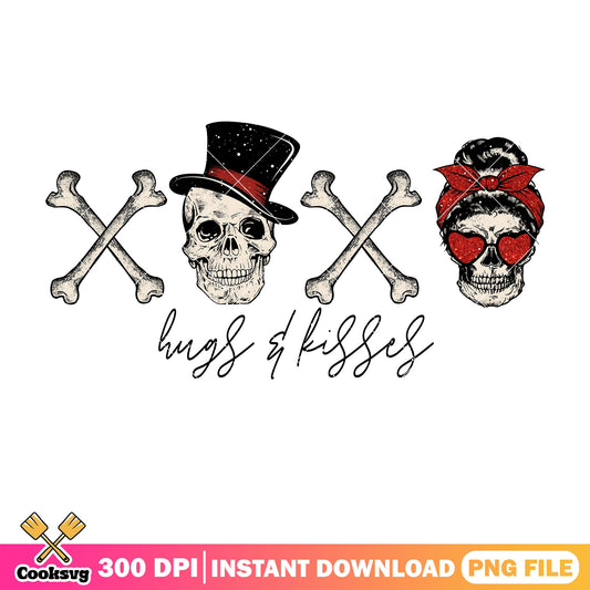 Xoxo valentine skull head png design, xoxo valentine png