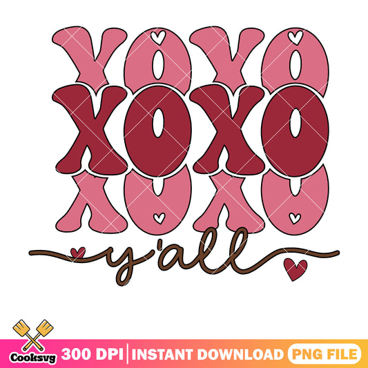 Xoxo yall valentine png design, xoxo valentine png, valentine day png