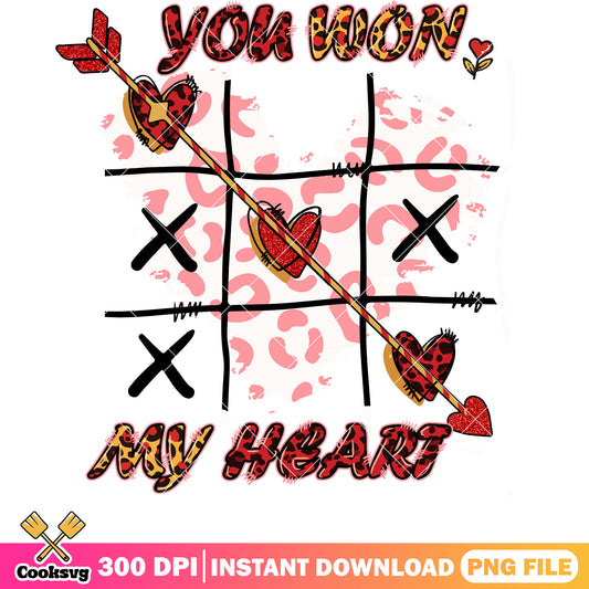 Xoxo you won my heart valentine png, xoxo valentine png