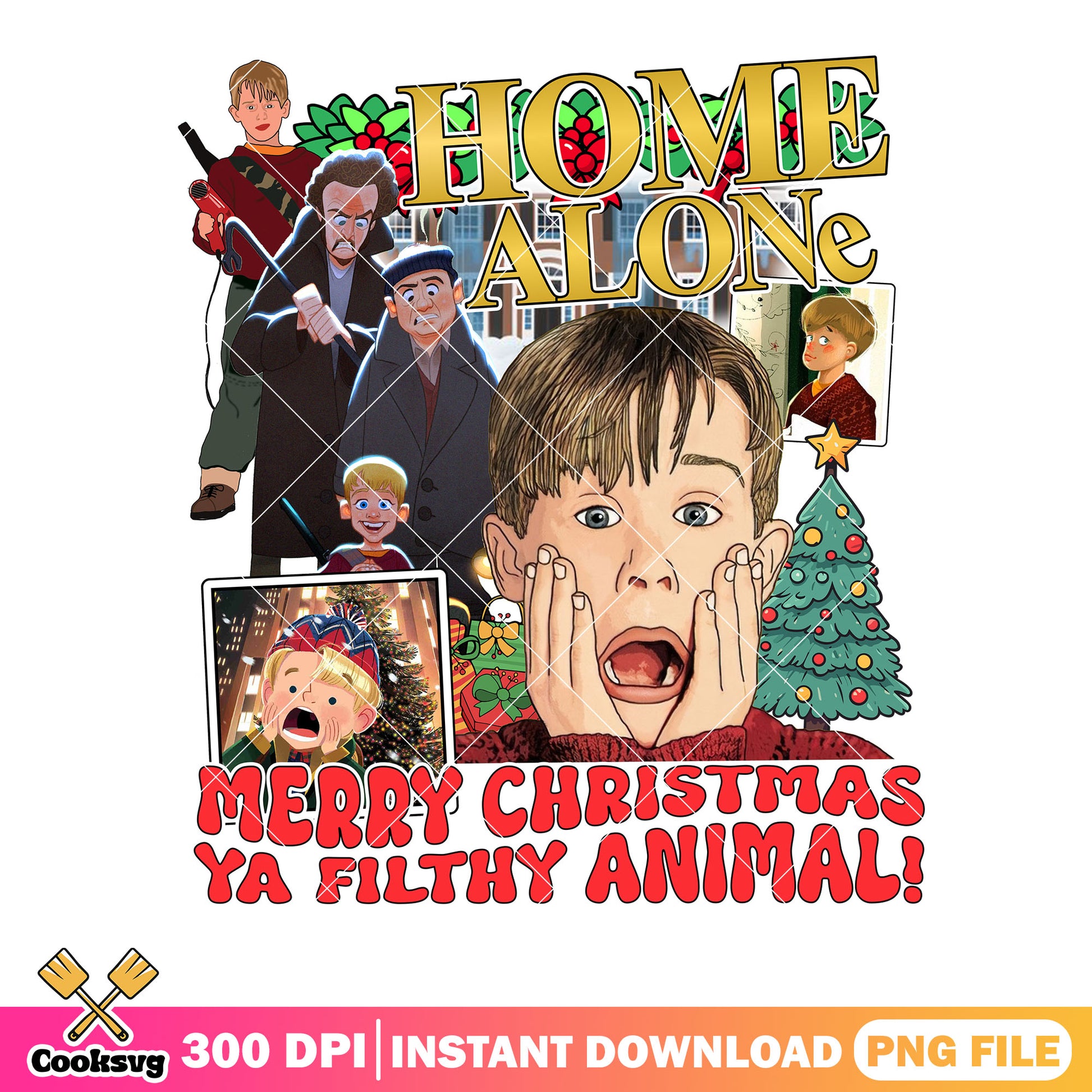 Ya filthy animal christmas png, christmas movie​ png, home alone​ png