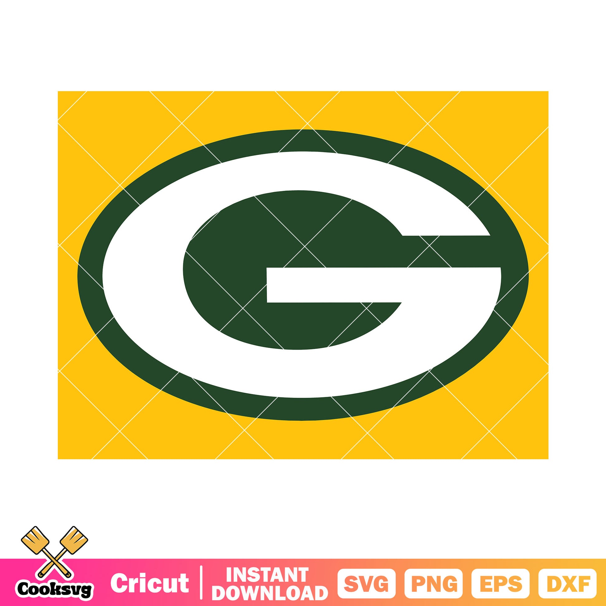 Yellow background G packer svg, AFC svg, Green Bay Packers svg