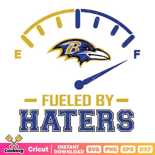 Yellow fueled by haters svg. baltimore ravens svg, falcon head​ svg