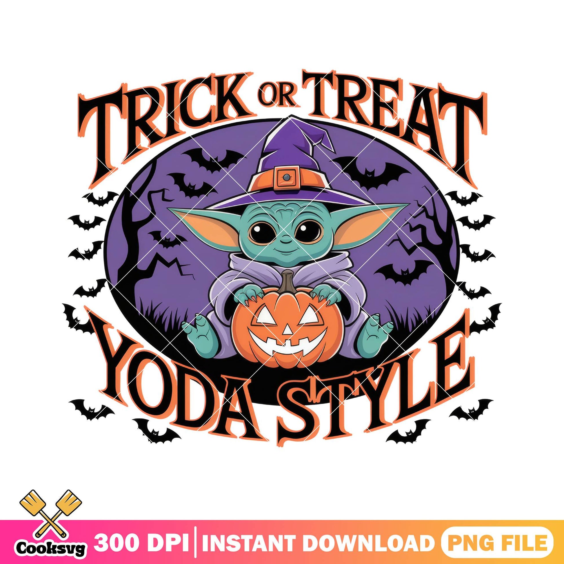 Yoda style trick or treat png, baby yoda png, spirit halloween png