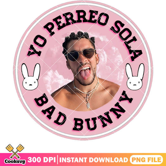 Yo perreo sola pink bad bunny png, bad bunny valentine png