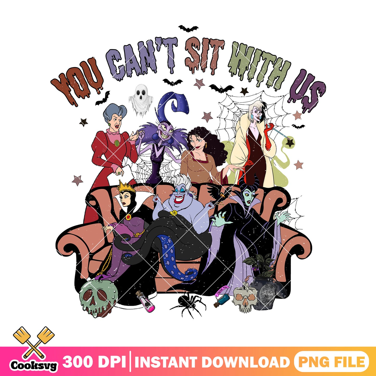 You can't sit with us png, disney villains png, disneyland png