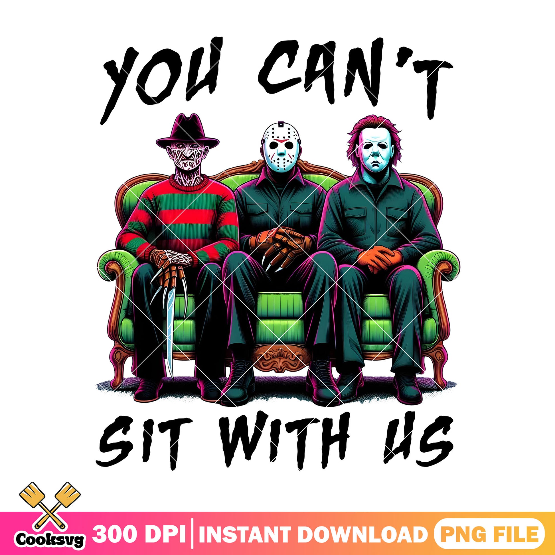 You can not sit with us png, halloween art png, horror movies png