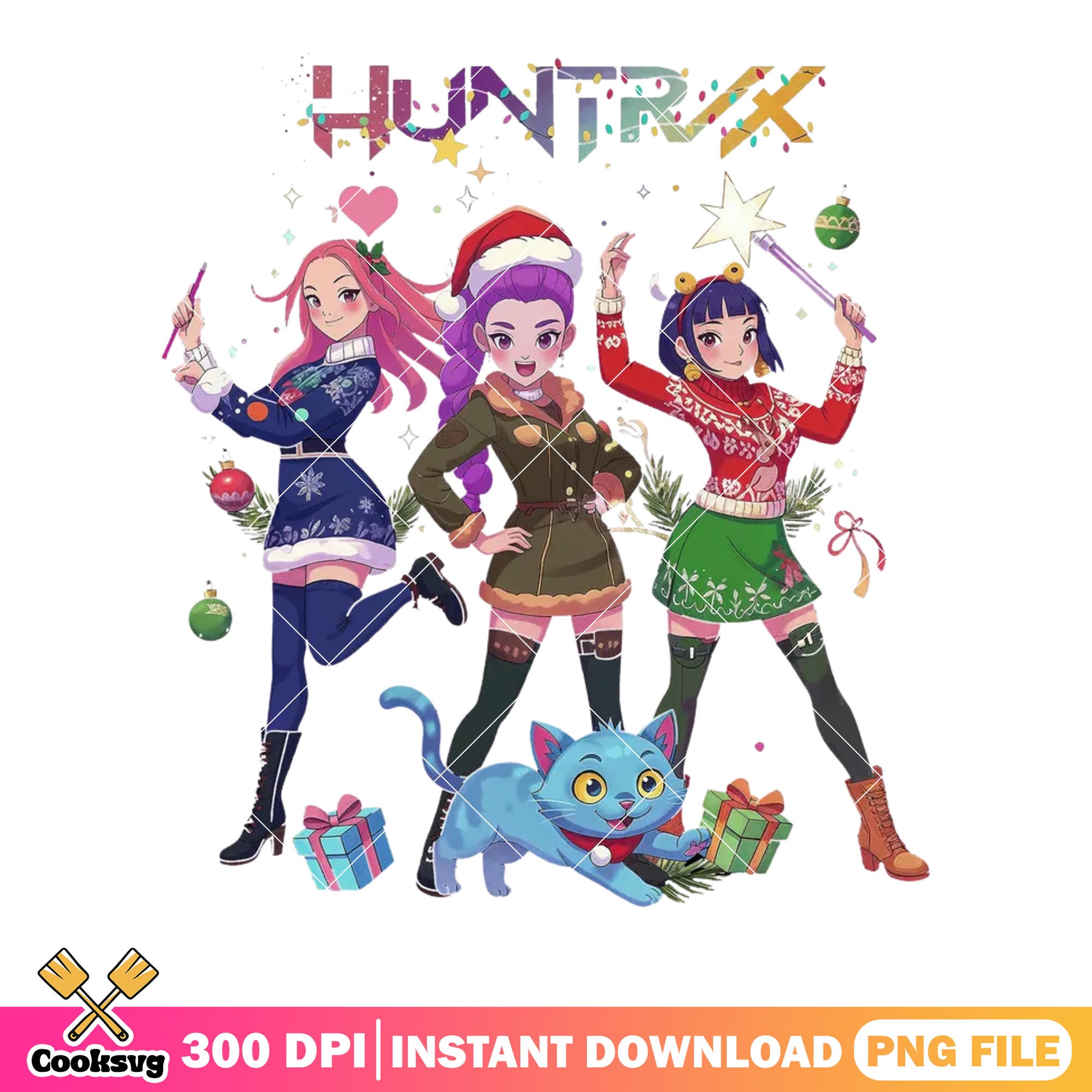 Young huntrix girl derpy png, christmas decor png, huntrix png