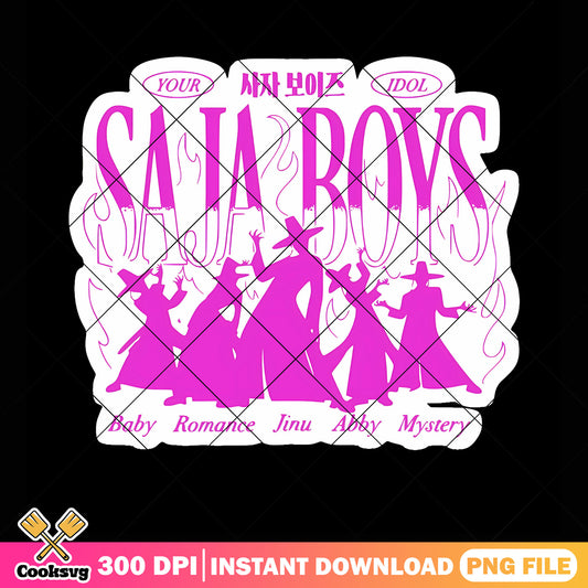 Your saja boys idol png, kpop demon hunters png, saja boys band png
