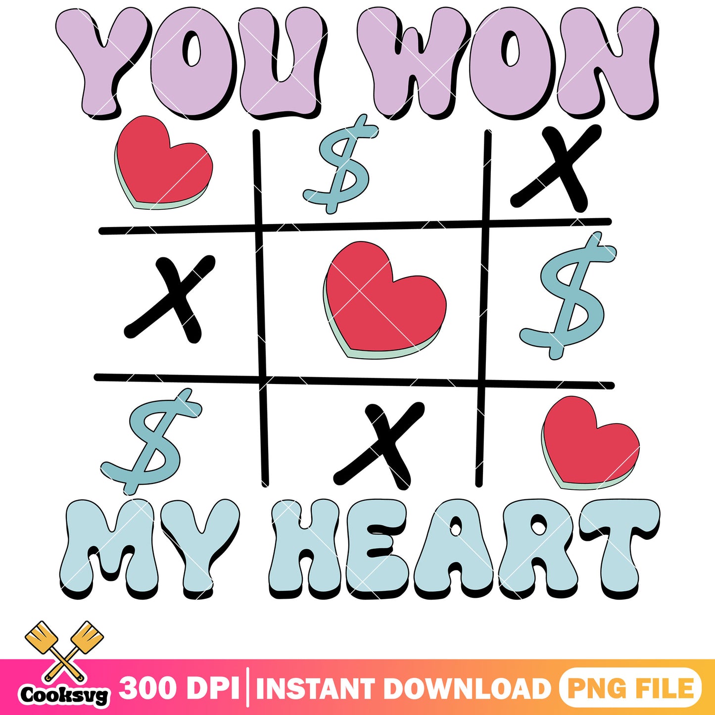 You won my heart valentine png, heart valentine png, xoxo valentine png