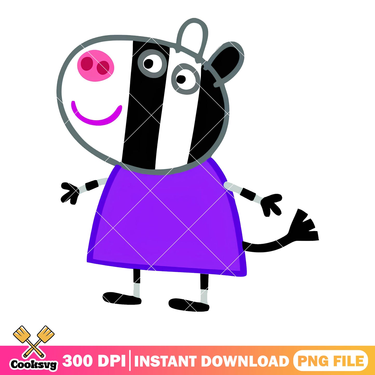 Zoe Zebra peppa character png, cartoon for kids png, peppa pig show png