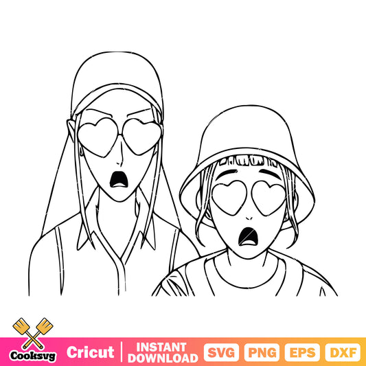 Zoey and miru love svg, kpop hunter zoey svg, kpop demon hunters svg