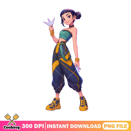 Zoey battle pose png, zoey huntrix png, huntrix girl png