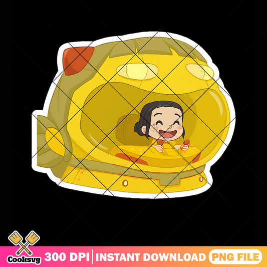 Zoey chibi funny design png sticker, huntrix band png, kpop zoey png