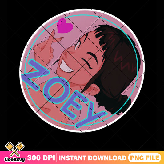 Zoey circle png sticker, kpop demon hunters png, kpop zoey png