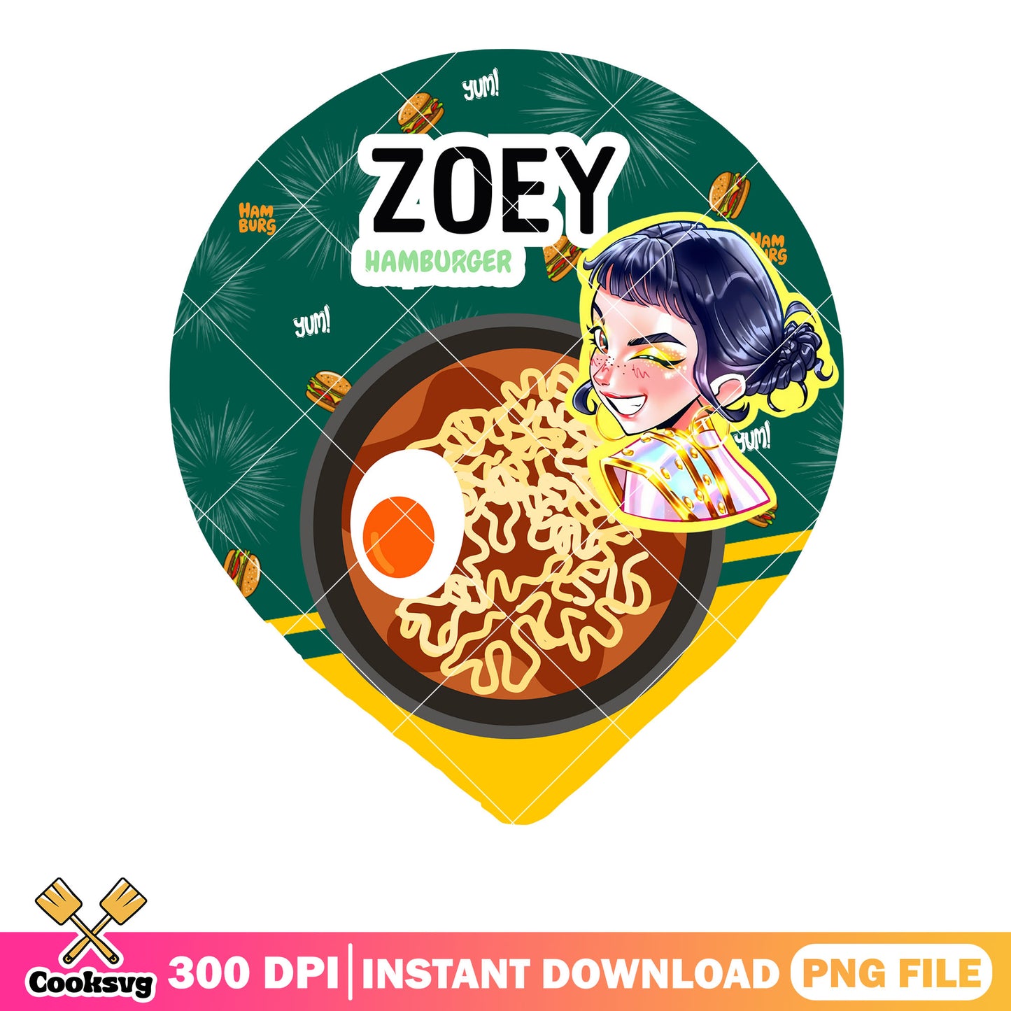 Zoey hamburger food png, zoey noodles png, kpop zoey food png