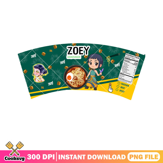 Zoey hamburger yum png, zoey huntrix png, kpop demon hunter png