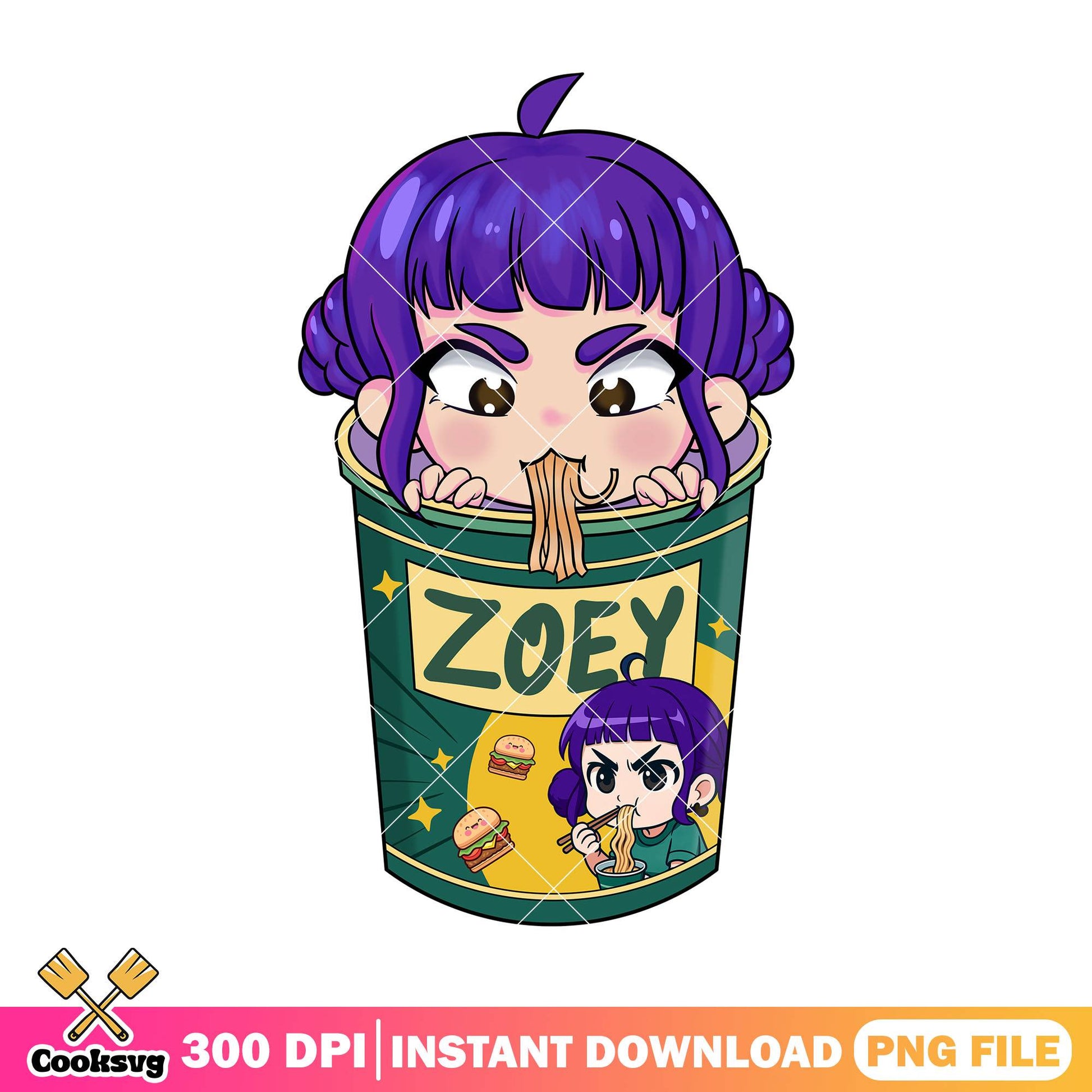 Zoey huntrix ramyeon png