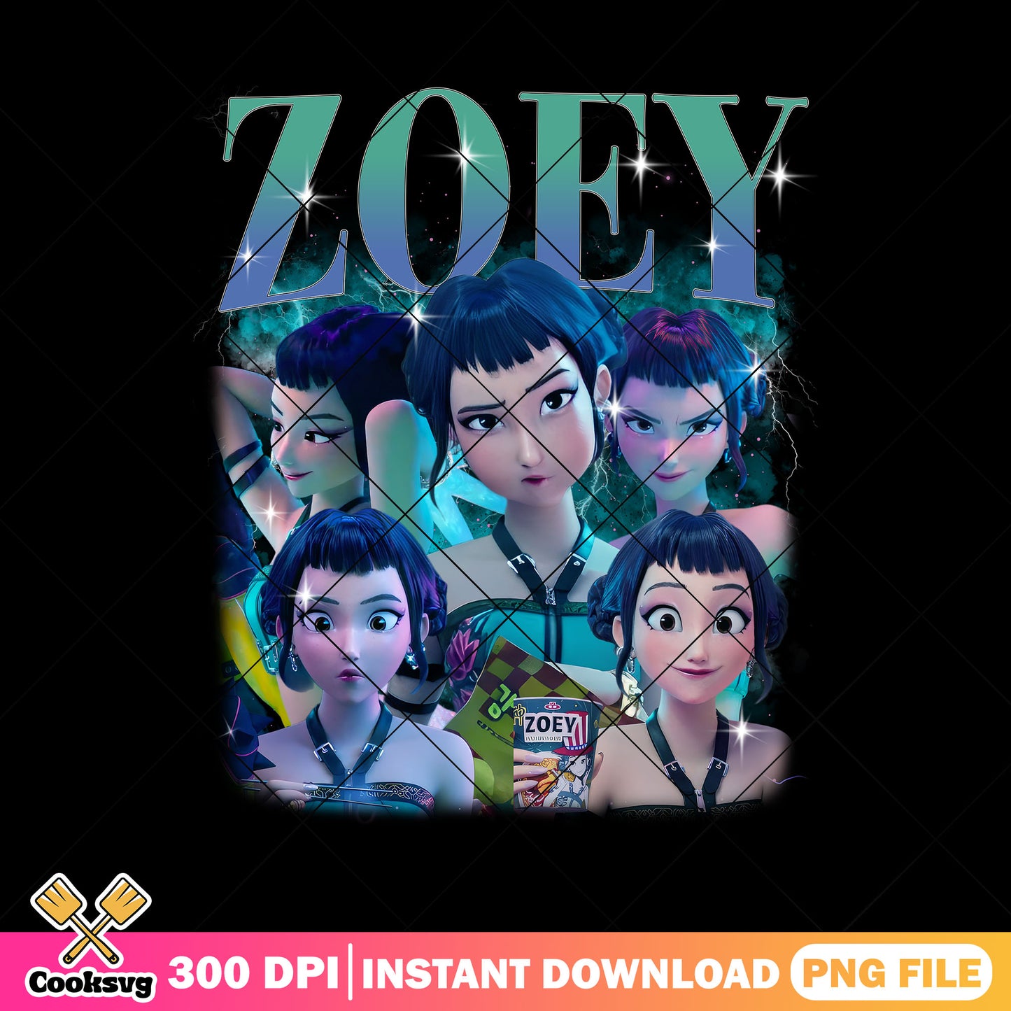 Zoey in kpop vibes png, zoey huntrix png, kpop demon hunters png