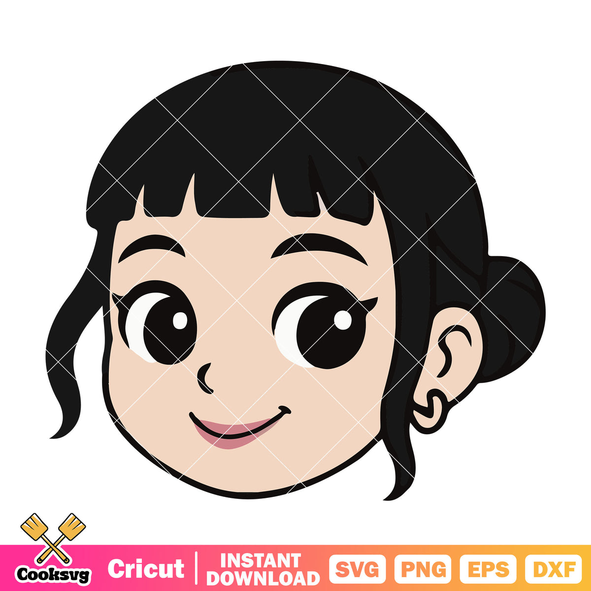 Zoey kpop head file svg, zoey huntrix svg, kpop zoey svg