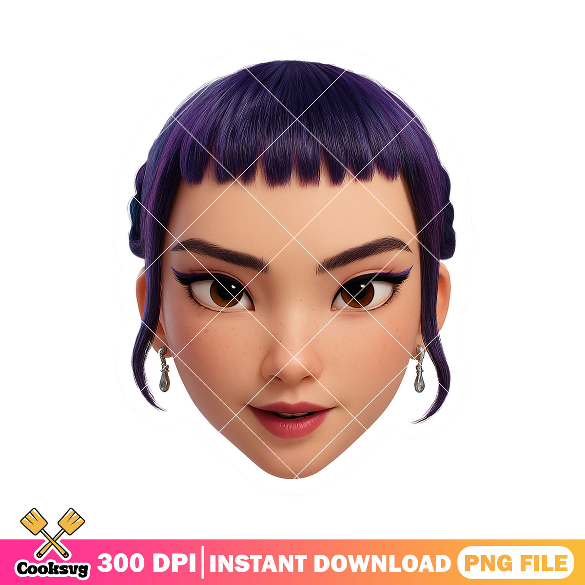 Zoey shinning face png, zoey kpop png, huntrix kpop png
