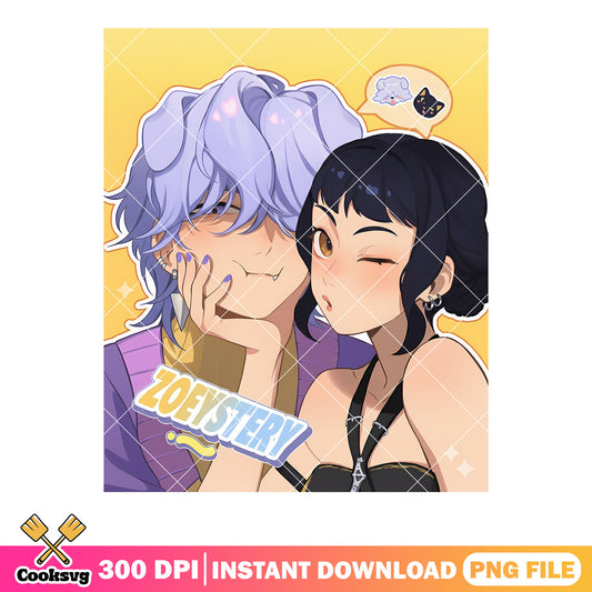 Zoeystery couple kpop png, kpop demon hunters png, kpop movie png