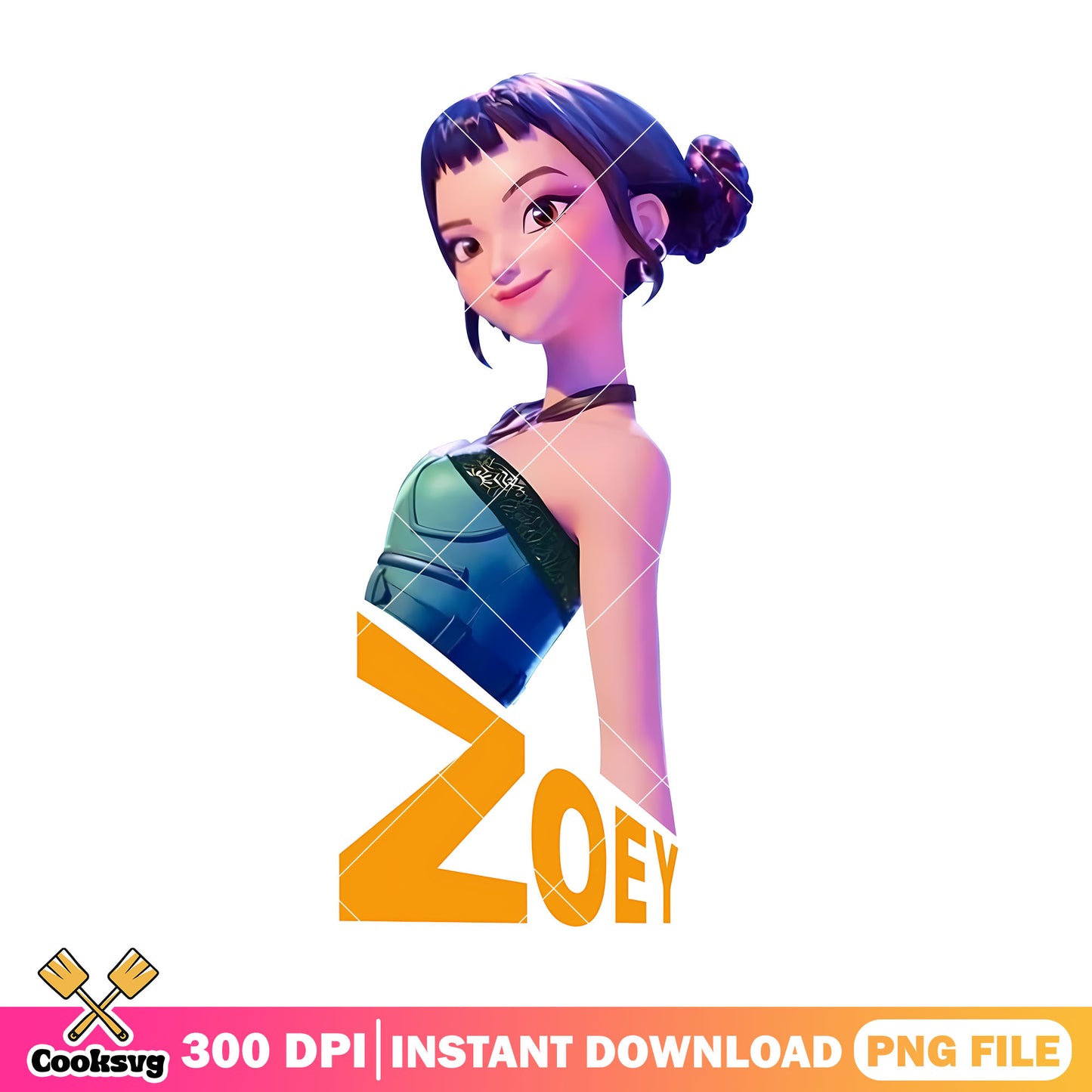 Zoey sweetheart png, zoey kpop png, huntrix member png