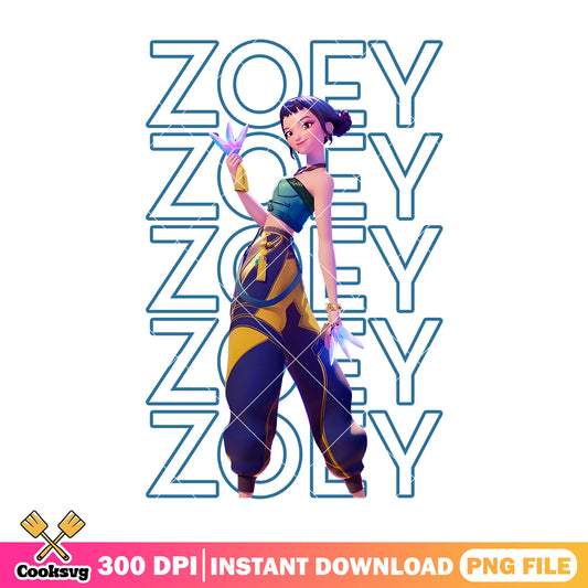 Zoey sweety design png, zoey kpop png, huntrix member png