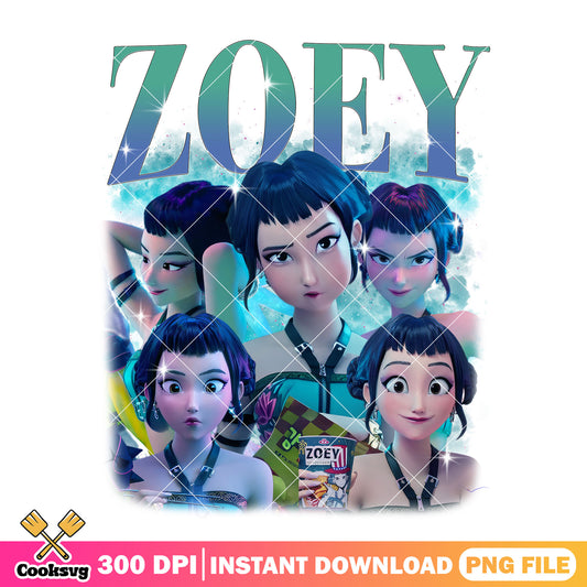 Zoey the rapper png, zoey kpop png, huntrix member png