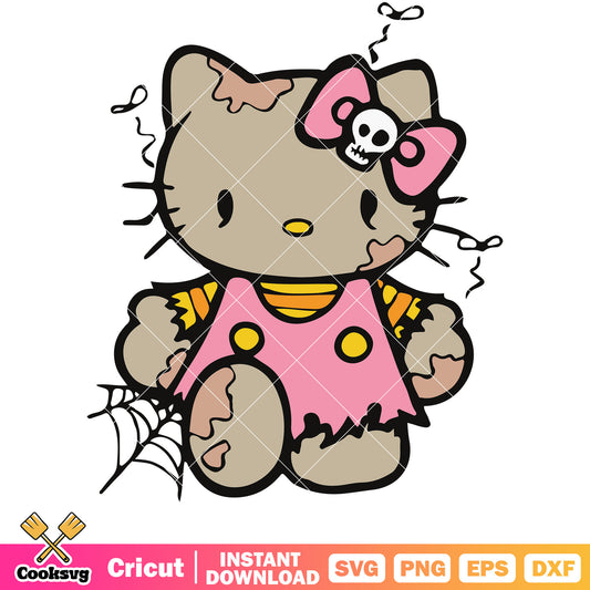 Zombie hello kitty halloween svg, hello kitty halloween svg