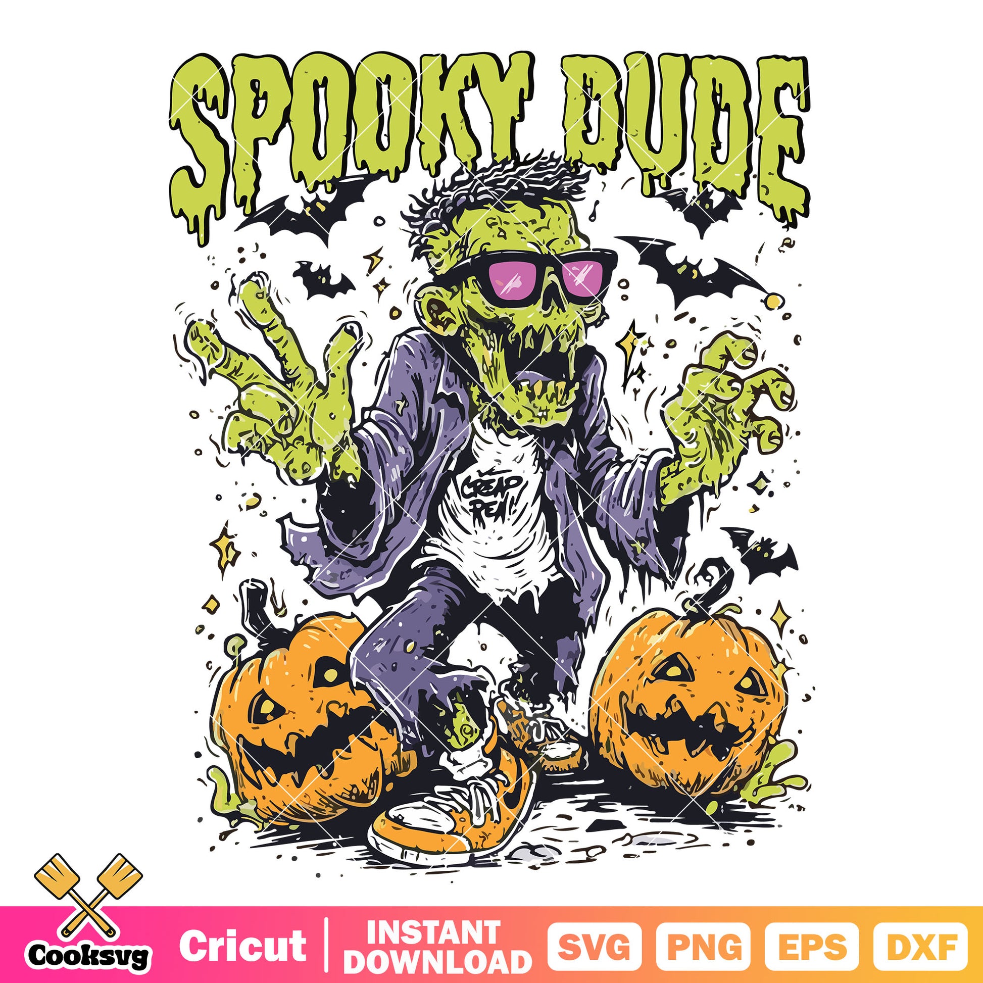 Zombie spooky dude svg, zombie halloween svg, spooky zombie svg