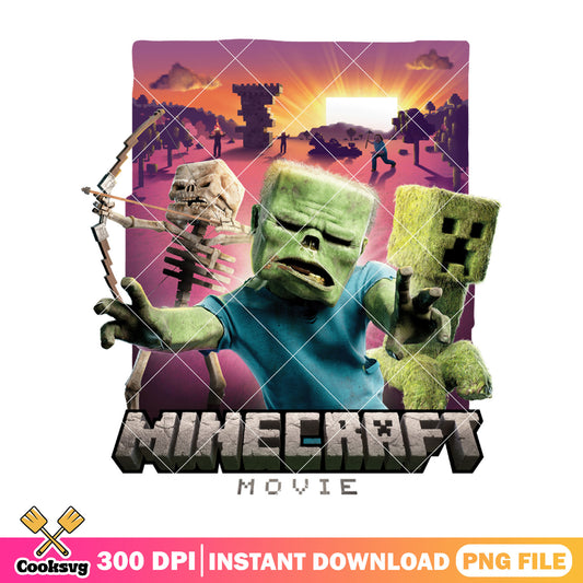 Zombie team minecraft movie png, zombie minecraft png, a minecraft movie png