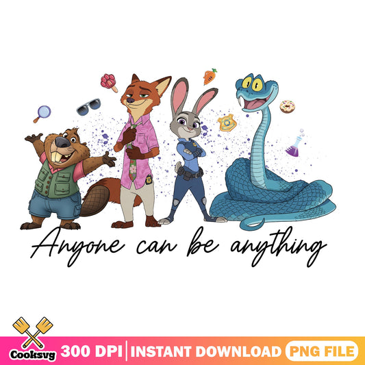 Zootopia Characters Anyone Can Be Anything PNG, Disney PNG, Judy Hopps PNG