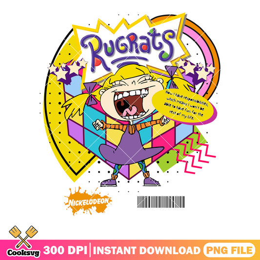Zzz speech bubble png, geometric design png, Angelica Pickles png