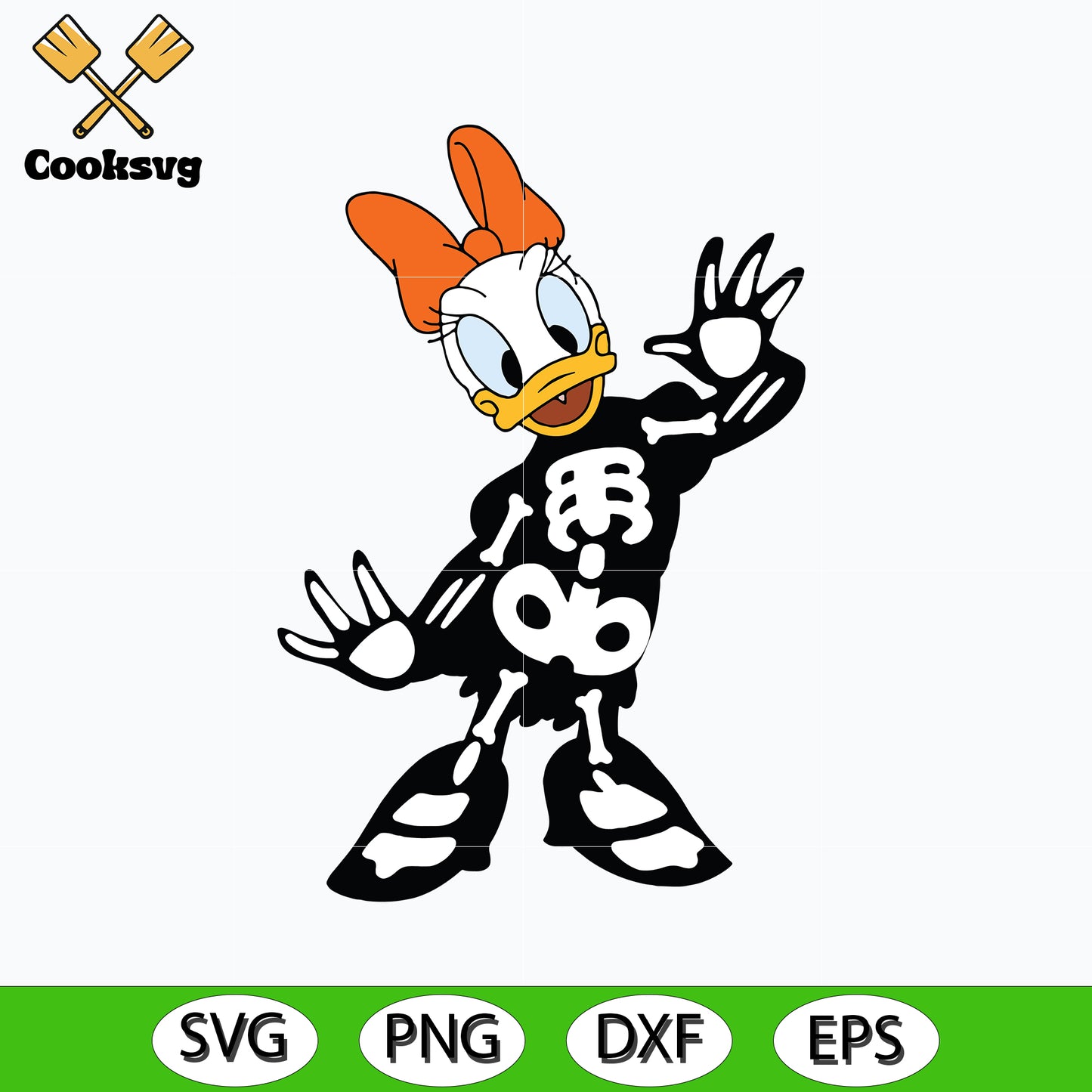 Daisy duck skeleton halloween svg