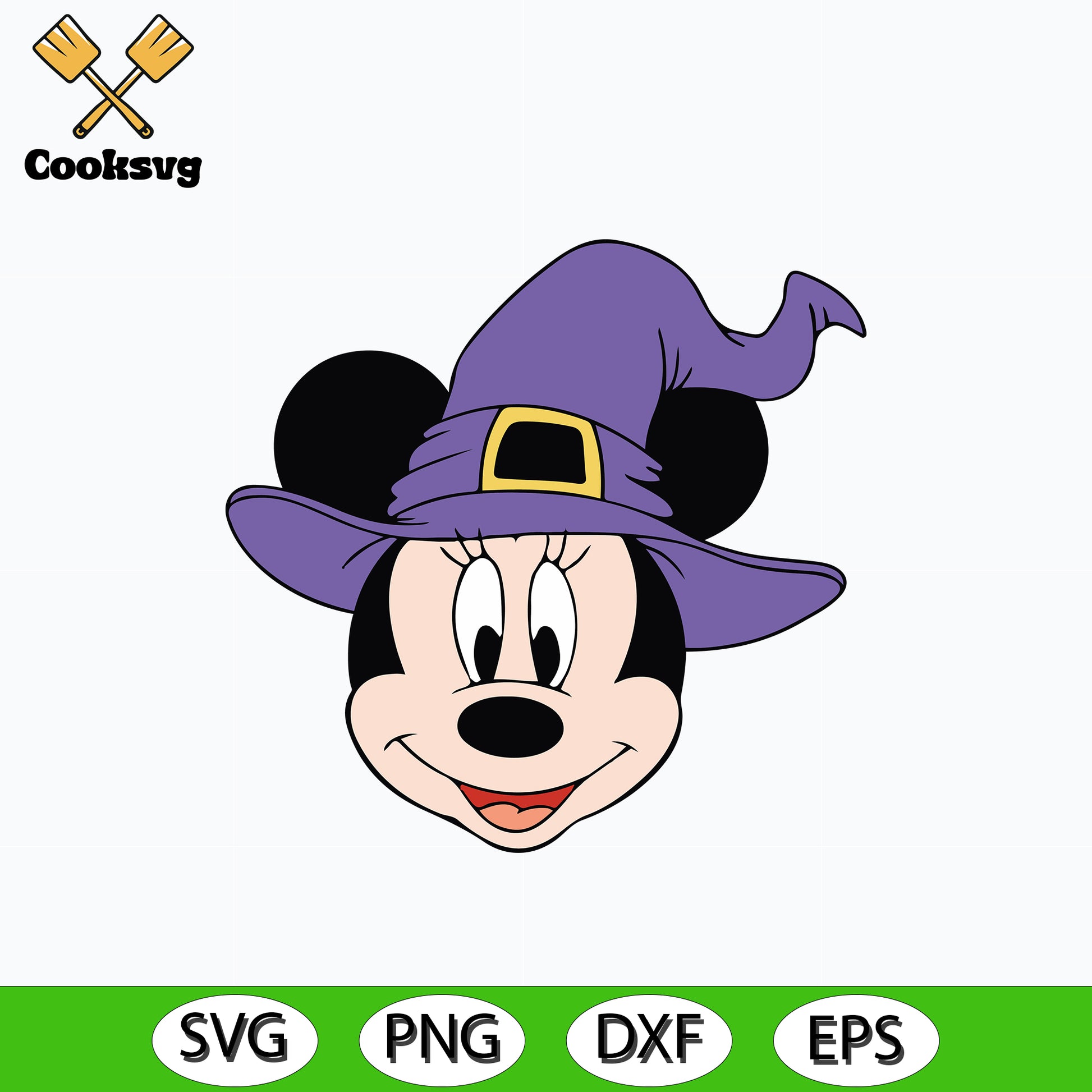 Minnie mouse witch halloween svg