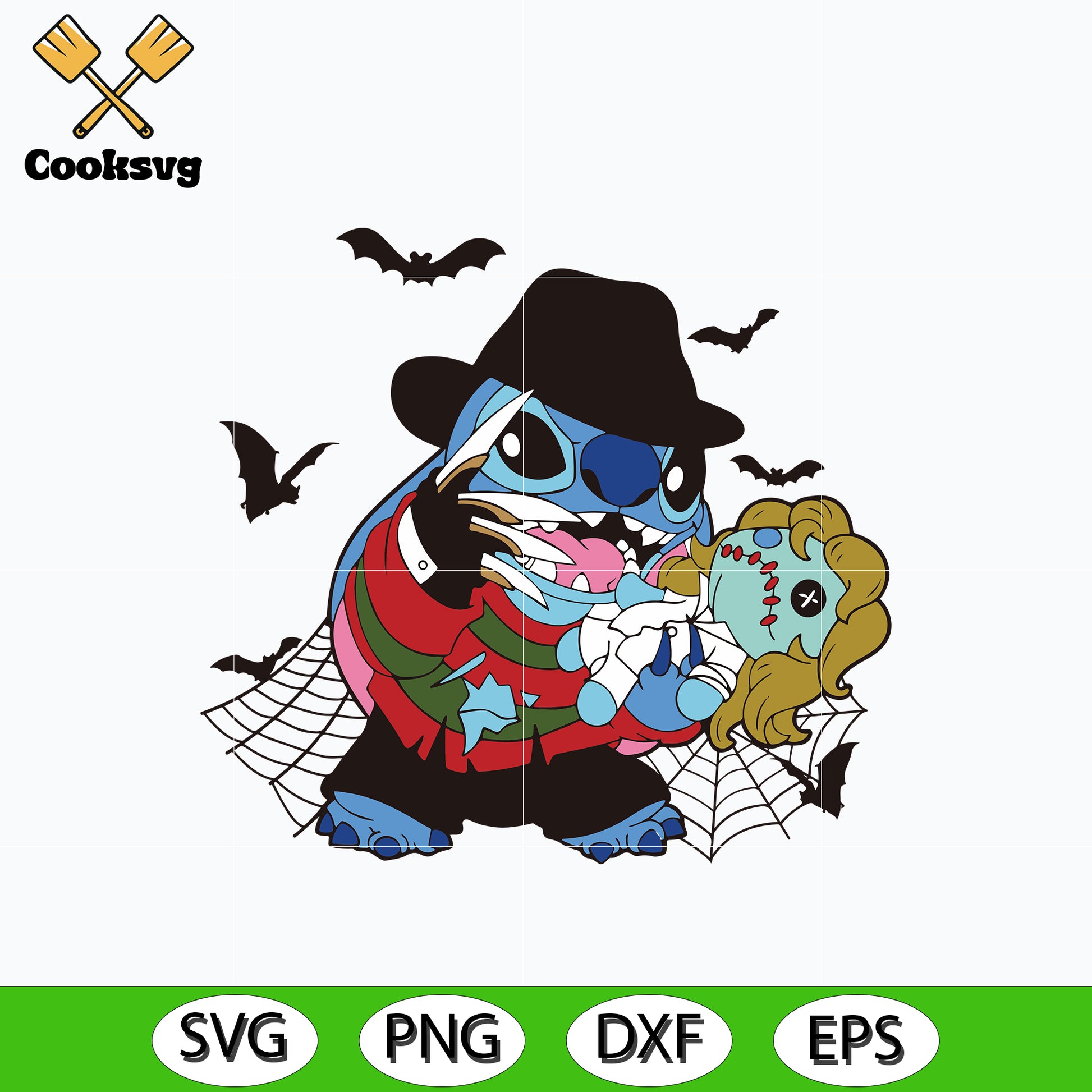 Stitch Freddy Krueger halloween svg