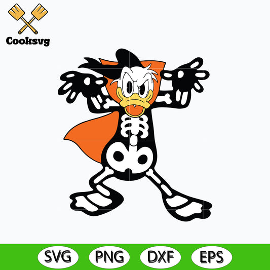 Donald duck skeleton halloween svg