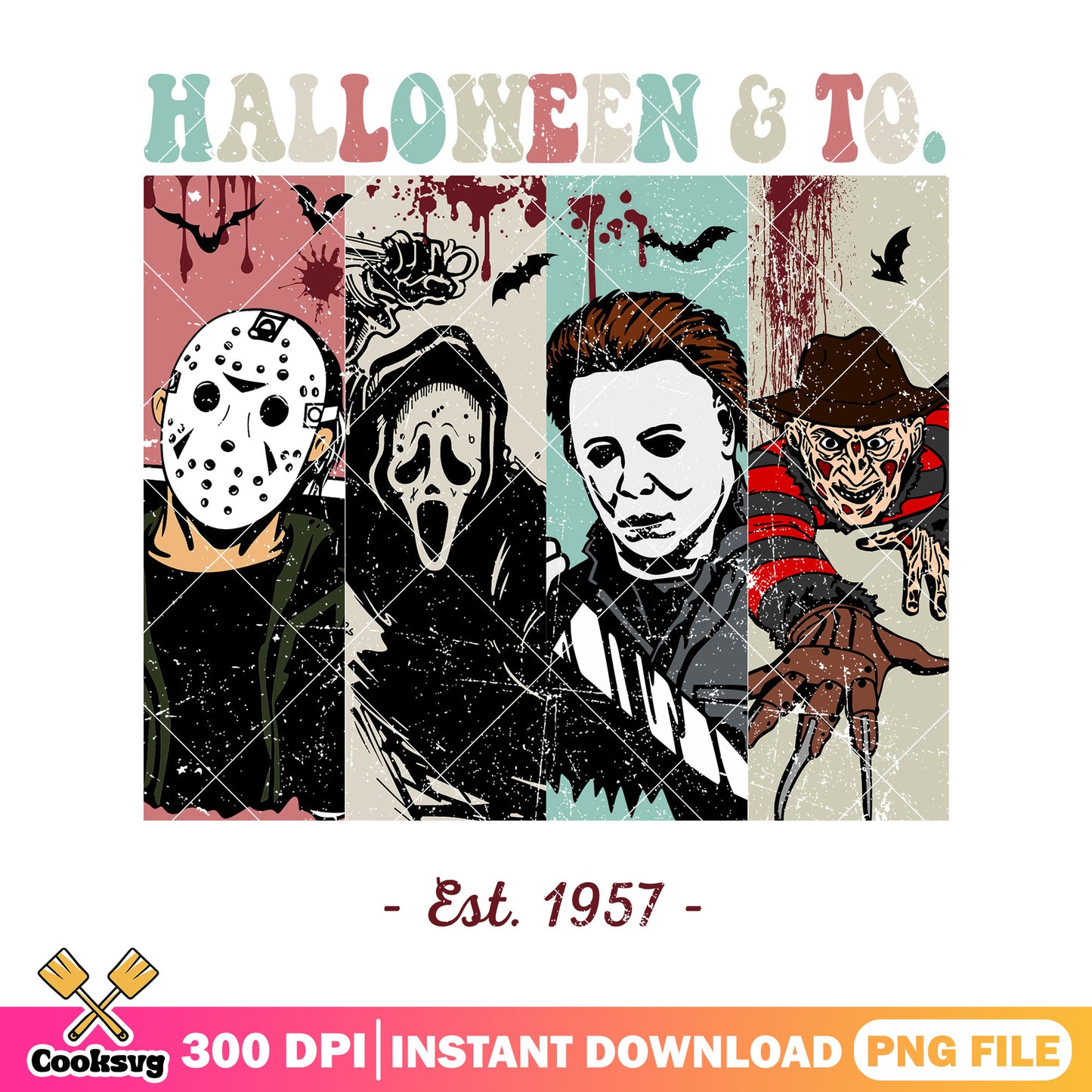 halloween and to est 1957 horror characters png, how many day until halloween png