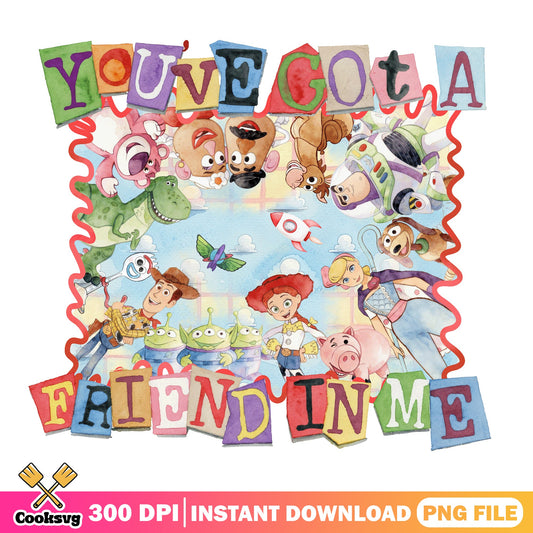 Toy Story You've Got A Friend In Me PNG, Disney PNG, Woody Buzz PNG