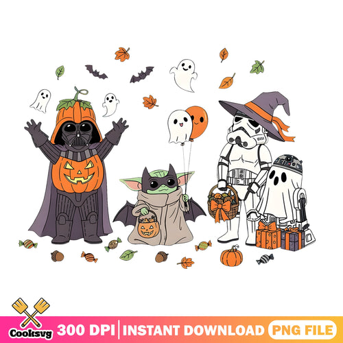 Star Wars Trick Or Treat PNG, Baby Vader Pumpkin PNG, Stormtrooper PNG