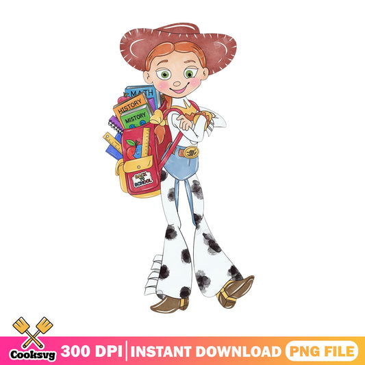 Jessie Toy Story Back To School PNG, Disney PNG, Toy Story PNG