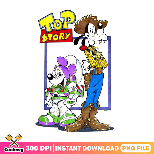Mickey And Goofy Toy Story PNG, Disney Cartoon PNG, Buzz Woody PNG
