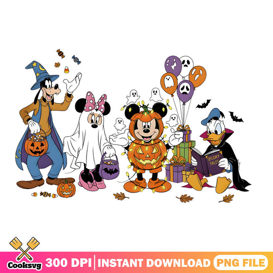 Mickey And Friends Halloween PNG, Disney Halloween PNG, Trick Or Treat PNG