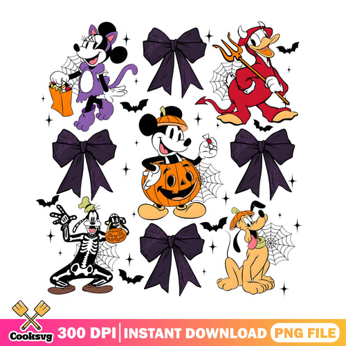 Mickey Crew Costumes PNG, Halloween Pumpkin PNG, Donald Devil PNG