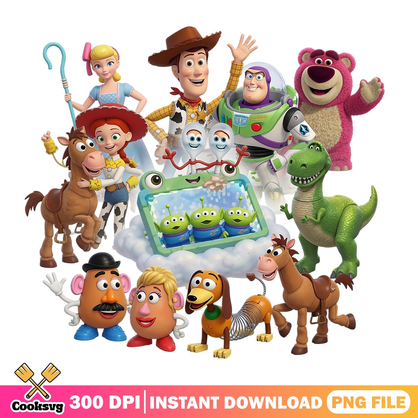 Toy Story Characters Bundle PNG, Disney Pixar PNG, Woody Buzz PNG