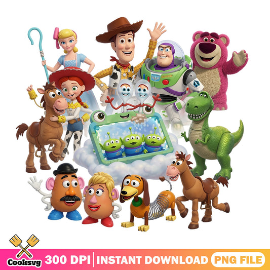 Toy Story Characters Bundle PNG, Disney Pixar PNG, Woody Buzz PNG