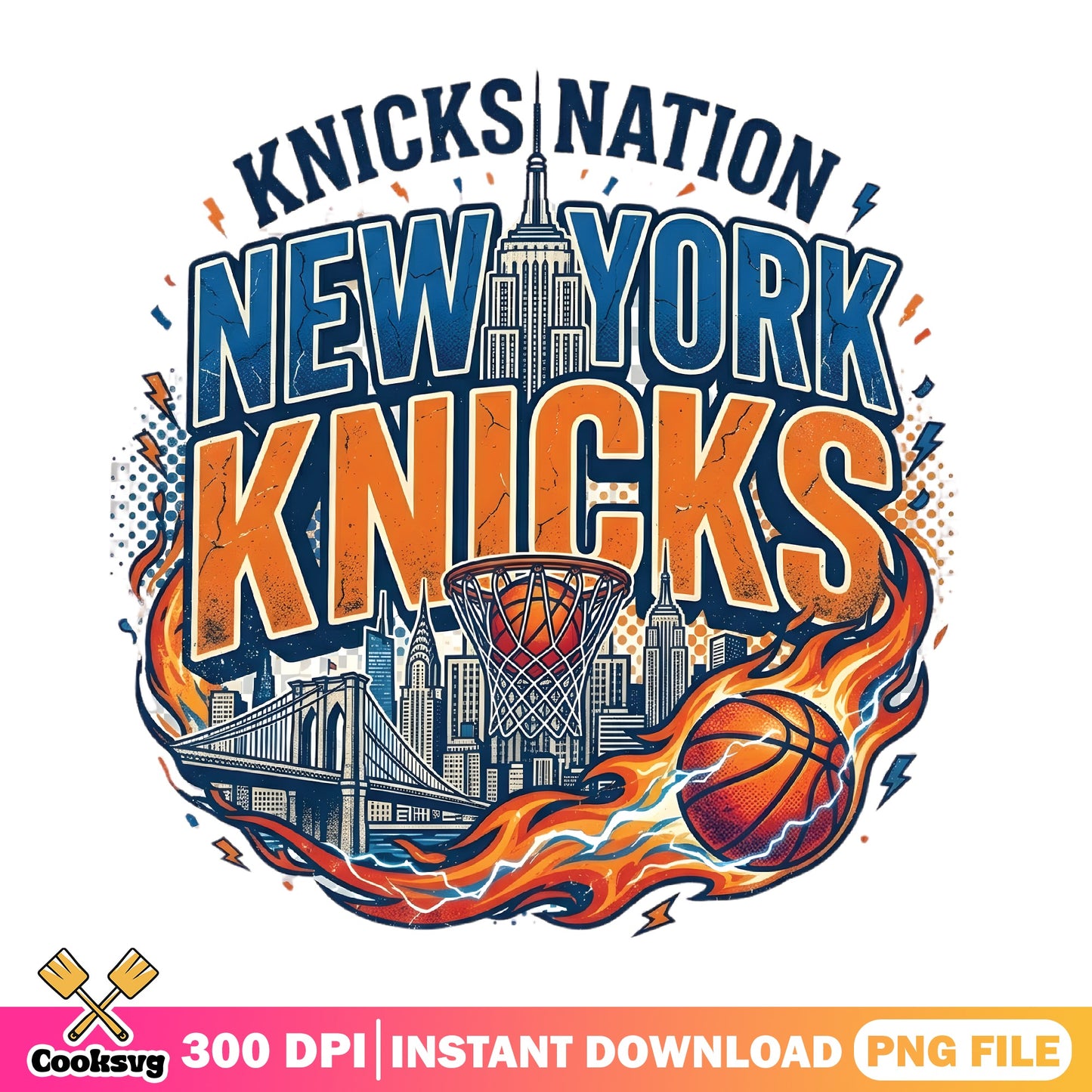 New York Knicks Nation Basketball PNG, Knicks Fan PNG, NBA PNG