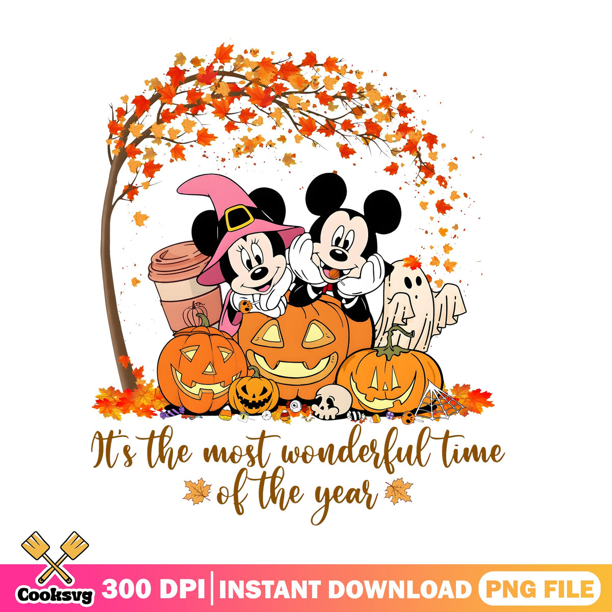 Mickey Minnie Pumpkins PNG, Halloween Mickey PNG, Jack O Lantern PNG